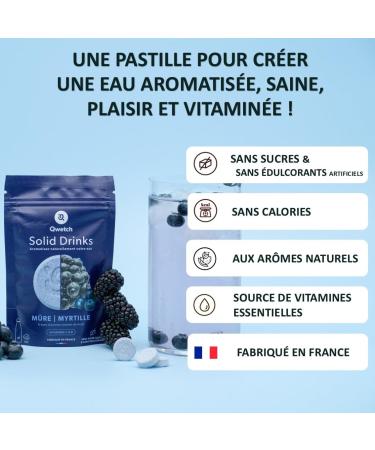  QWETCH Qwetch SOLID DRINKS 36 Hydration Tablets with Vitamins C & B Sugar-Free Drink Strawberry & Raspberry Blackberry & - Buy Online on GoSupps.com