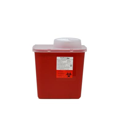 2 Gallon Size | Sharps and Biohazard Waste Disposal Container by Oakridge Products with Chimney Top Style Lid - Buy Online on GoSupps.com