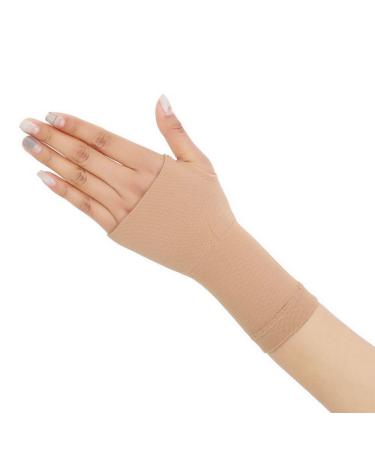 Black/Skin Carpal Tunnel Palm Hand Brace Wrist Support Compression Sleeves (1 Pair) (M Skin)
