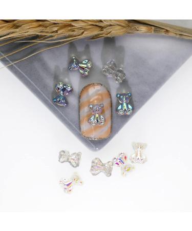 200pack Cute AB Bear Nail Art Decorations Gummy Bear Nail Crystal Bear Beads DIY Crafting Bear Crystal Charm Small lake - Buy Online on GoSupps.com