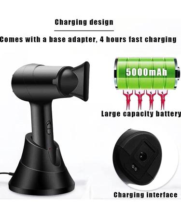 Cordless Hair Dryer Portable with Hot and Cold Wind Wireless Hair Dryer for Travel School Pet Care Hairdressing Oil Painting Drying Tools - Buy Online on GoSupps.com