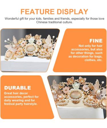 Minkissy Pearl Hair Clip Wedding Hair Clips Retro Crystal Hair Clip Chinese Traditional Style Headdress Ancient Flower Butterflies Hairpin Prop for Women Girls Pearl Hair Clip Wedding Hair Clips - Buy Online on GoSupps.com