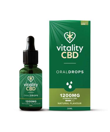 Vitality CBD Oral Drops in hempseed Oil 1200 mg Natural 30ml 1200mg Natural 30 ml (Pack of 1)