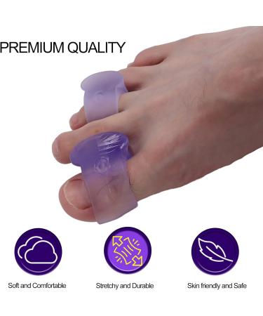 Miskall Toe Separators - 4 Pairs Silicone Bunion Corrector for Hallux Valgus & Overlapping Toes - Purple - Buy Online on GoSupps.com