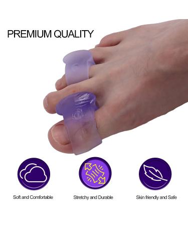 Silicone Toe Separator 4 Pairs - Overlapping Toes, Bunion, Hammer Toe Corrector - Purple - Buy Online on GoSupps.com