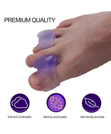 4 Pairs of Silicone Toe Separators & Spacers for Bunion Correction - Purple Hallux Valgus Straightener - Buy Online on GoSupps.com