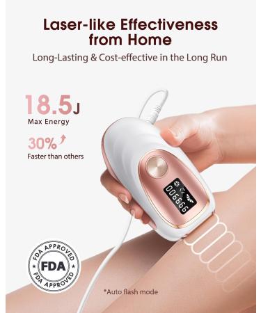 LYSMOSKI IPL Laser Hair Removal Device for Men & Women - Safe Long-Lasting At-Home Hair Removal for Armpits Back Legs Arms Face & Bikini Line - Rose Gold - Buy Online on GoSupps.com