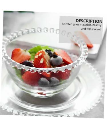 MAGICLULU Glass Plates 1pc Food Chic Beaded Appetizer Dipping Trim Serving Vintage Small Side Condiment Cream Soy Kitchen Transparent 8.5X8.5X4CM - Buy Online on GoSupps.com