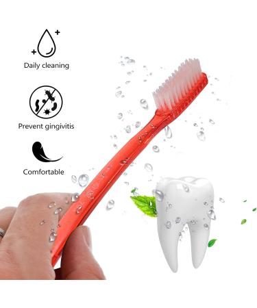 Beavorty 12pcs Firm Toothbrushes - Full Head Manual Hard Bristles Toothbrush for Teeth Cleaning and Whitening - Adults Women Men - Random Color - Buy Online on GoSupps.com