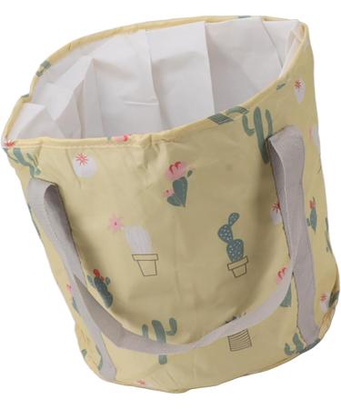 Portable Foot Soak Tub Collapsible Foot Bath Basin PVC Insulated Portable Foot Soaking Bath Tub Water Bucket with Handle for Outdoor Camping Travel Yellow Cactus - Buy Online on GoSupps.com