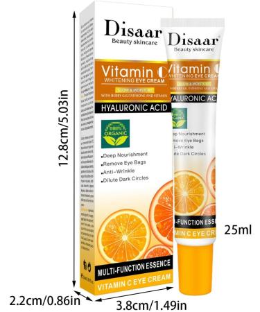 Vitamin C Eye Cream Moisturizing Under Eye Cream 25ML | VC Eye Cream to Reduce Fine Lines Brighten Skin Under Eye Cream for Women Jingan - Buy Online on GoSupps.com