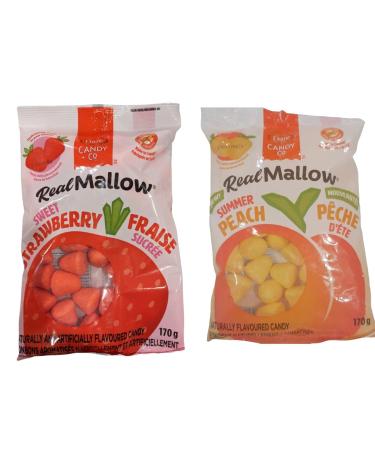 Dare Candy Co. Real Marshmallow Candies Bundle (Strawberry/Peach) Starwberry/Peach