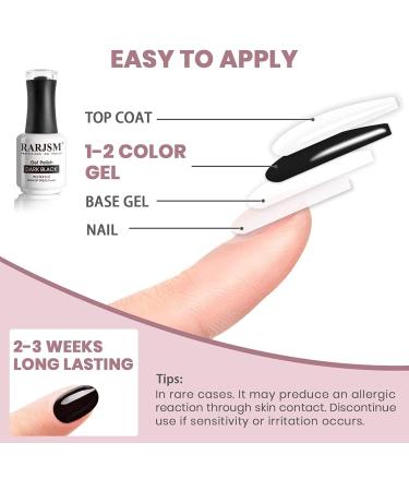 RARJSM Black and White Gel Nail Polish 15ml - Soak Off, UV LED Curing, Salon Quality, 2pcs Set - Buy Online on GoSupps.com