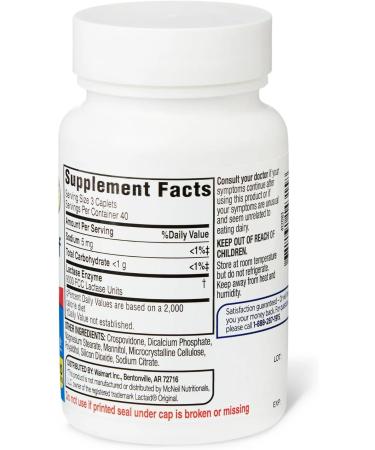 Dairy Relief Caplets Original 120 Count Lactase Enzyme Supplement for Dairy Digestion Support (Pack of 1) - Buy Online on GoSupps.com