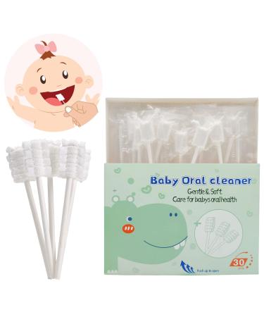 Baby Oral Cleaner 30 Pcs One-Time Baby Toothbrush for 0-36 Month Newborn Baby Oral Tongue and Tongue Gauze Gum Cleaner
