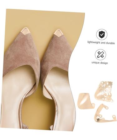 2 Pairs High Heel Toe Protection Kit - Shoe Guards & Boot Protectors for Ultimate Foot Comfort | Golden 4x3.5cm - Buy Online on GoSupps.com