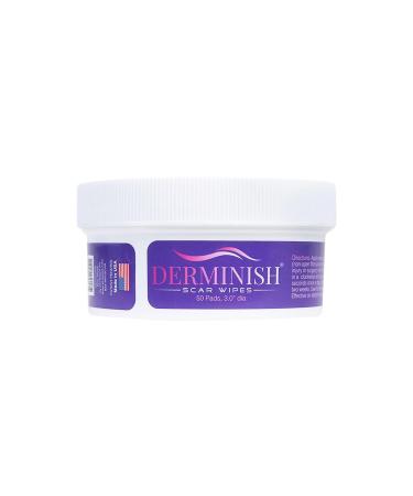 Derminish Scar Wipes - Natural Body Facial & Acne Scar Remover Diminishes Age & Dark Spots Cleans & Moisturizes Sensitive Skin Blemish Reducer Stretch Mark Pads For Burns Cuts & Surgical Scars