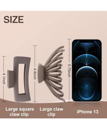 Optish 4.8 Inch Large Claw Clips for Thick Hair - 6 Pack Matte Hair Clips for Women with Thick Curly Hair - Buy Online on GoSupps.com