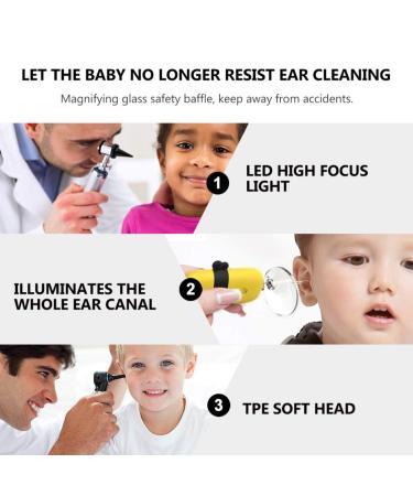 NUOBESTY Kids Ear Cleaning Tools with LED Lighting - Safe Ear Wax Pick and Scraper for Babies - Ear Spoon Remover and Curette for Ear Hygiene - Buy Online on GoSupps.com