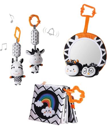 NIKTULE Newborn Mirror Tummy Time Toy | Baby Discovery Spiegel with Fabric Books & Crib Bells for 0-12 Months International Shipping Available - Buy Online on GoSupps.com