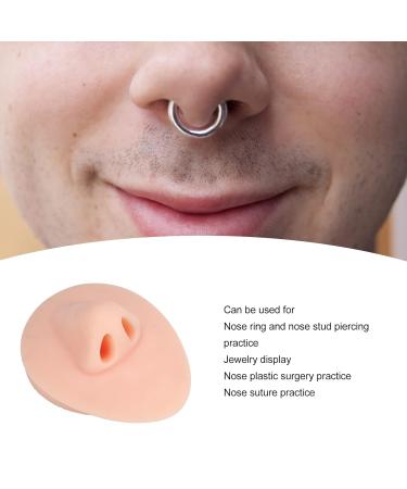 Soft Silicone Nose Model - 3D Piercing Practice Tool with Acrylic Stand | Waterproof Jewelry Display for Beauty Salons - Light Skin Color - Buy Online on GoSupps.com