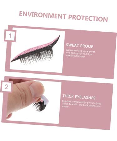 FRCOLOR 4 Pairs False Eyelashes Eye Makeup Sticker Sparkle Stickers Women Wispy Eye Lashes Eye Line Sticker 4x1.5cm Pink - Buy Online on GoSupps.com