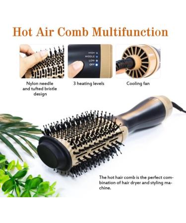 24K Gold Hair Dryer Brush - 1200W Ionic Technology Fast Styling for All Hair Types 3 Heat Settings U.S. Safety Approved - Buy Online on GoSupps.com