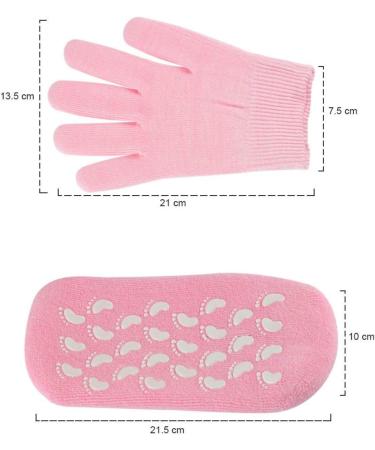 Moisturizing Socks and Gloves Set for Softening and Repairing Dry Skin with Aloe Lotion and Silicone - Pink - Buy Online on GoSupps.com