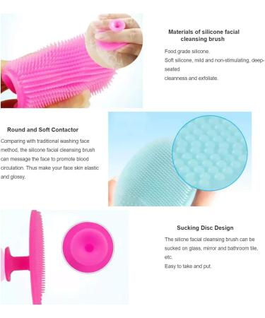 Silicone Face Scrubbers Exfoliator Brush-Facial Cleansing Brush Blackhead Scrubber Exfoliating Brush-Facial Cleansing Pads Precision Pore Cleansing Pad Acne Blackheads Removing Face Brush Pack of 4  - Buy Online on GoSupps.com
