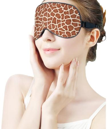 Adjustable Giraffe Brown Skin Sleep Mask for Women | Comfortable Eye Shades with Elastic Strap - Perfect for Travel - Buy Online on GoSupps.com