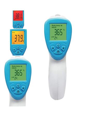 DeltaSat Fieberhermometer Contactless X001 I Infrared Thermometer with 3 colored LCD display Fiever alarm & 2S Sleepfestmessung i Stirnthermometer for babies children & adults I fever measuring device