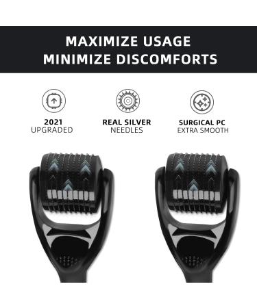 Professional Grade 1.0mm Derma Roller with 5 Real Silver Needles for Skin, Beard & Hair Growth - Buy Online on GoSupps.com