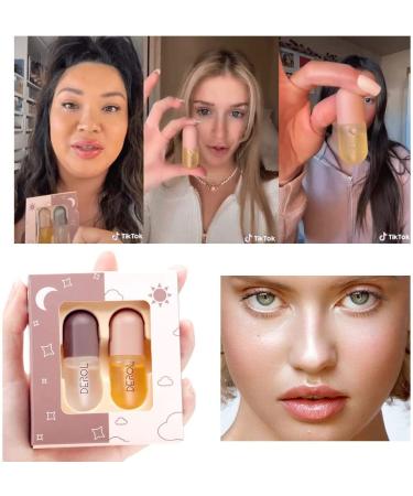 DEROL Lip Plumper Serum for Fuller & Beautiful Lips | Overnight Hydrating Lip Enhancer - 5.5ML x 2 (01#Pink) - Buy Online on GoSupps.com