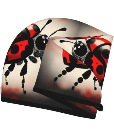 Art Ladybug Tracks Coral Velvet Dry Hair Cap | Quick-Dry Hair Towel Wrap for Travel & Home - Perfect for Women & Men - Buy Online on GoSupps.com