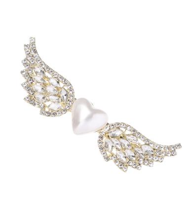 FRCOLOR 1pc Love Wings Hairpin Elegant Hairclip Sweet Hairpin Creative Hairclip Stylish Hair Clip Alloy Hair Clip Angel Wings Hairclip Exquisite Hairpin Bridal Hair Clip Pearl Barrette