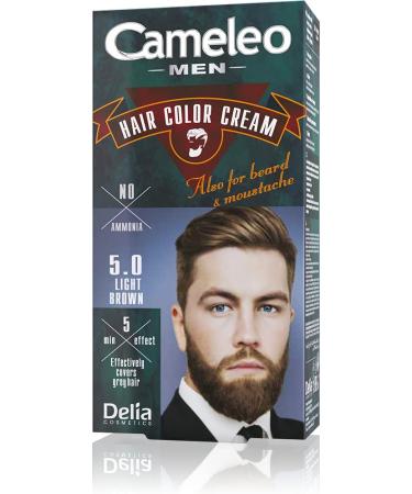 Cameleo Men - Permanent Hair Dye | Light Brown Colour for Hair Beard & Moustache | Natural Colour Effect in 5 Minutes | Cover Grey Hair | Ammonia FREE | 30ml Light Brown 1 count (Pack of 1)