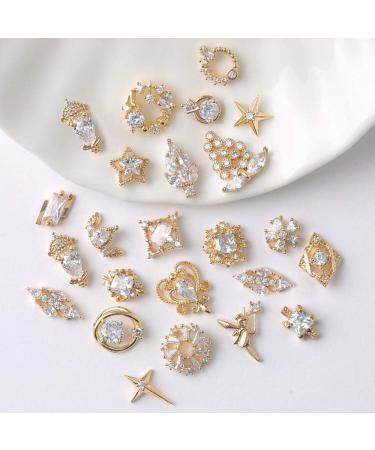 22 Pieces of 3D luxury clear shining zircon alloy nail art decoration charming fashion DIY unique nail art works - Buy Online on GoSupps.com