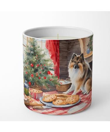Caroline's Treasures DAC3834CDL Keeshond Christmas Cookies Decorative Soy Candle Nature Soy Wax Essential Oil Home Decor Ideal for Bedroom Kitchen Bath Office Gift 10 oz