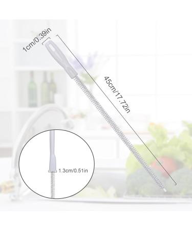 Drain Clog Brush Remover Sink Hair Cleaning Brush | Hangable Bendable 17.7 Inches Pipe Cleaner Brush For Toilet Clogged Drains Hmltd - Buy Online on GoSupps.com