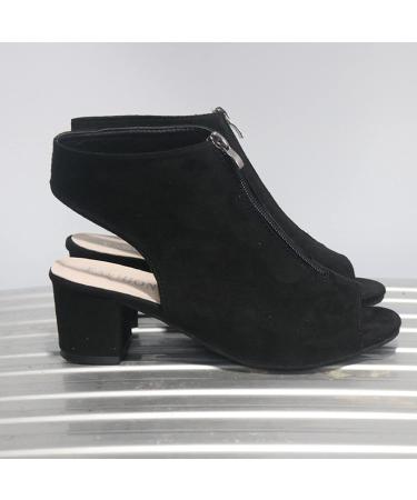 EKOUSN Women's Fashion Hollow Zipper High Heel Boots - Black, Size 10.5 - Buy Online on GoSupps.com
