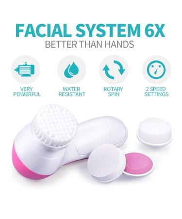 UBBETER Waterproof Facial Cleansing Brush Set | 2 Speeds, 5 Brush Heads - Buy Online on GoSupps.com