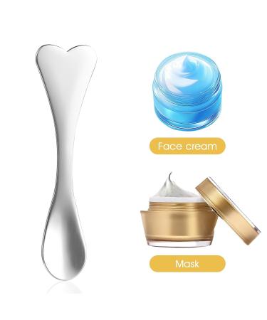 Metal Makeup Spatula Set - 4 Heart-Shaped Facial Massagers & Mini Beauty Spoons for Masks Creams & Lotions - Reusable Skincare Tools - Buy Online on GoSupps.com