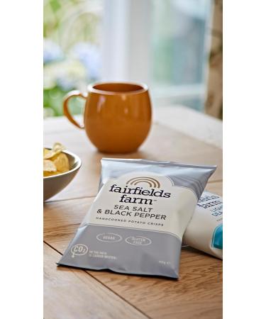 Fairfields Farm Crisps Sea Salt & Black Pepper Cooked Potato Crisps 40g | Pack of 10 - Buy Online on GoSupps.com