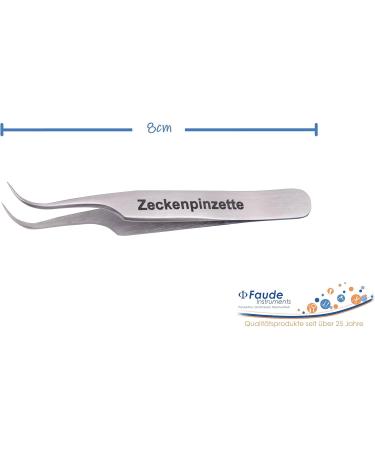 Faude Tick Tweezers - 8cm Stainless Steel Tick Remover | Safe No-Squeeze Design for All Tick Sizes - Buy Online on GoSupps.com