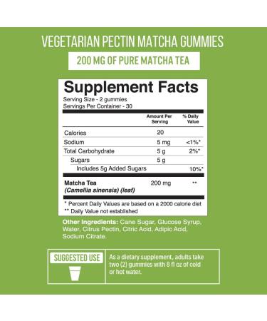 Matcha Green Tea Extract Gummies - Vegan Gluten-Free & Non-GMO Energy & Detox Supplement | Sweetheart Beauty - Buy Online on GoSupps.com