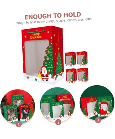 SKISUNO Party Container 5pcs Paper Goodie Bags Paper Candy Bag Containers for Xmas Storage Bags Handheld Party Bag 30x20cm Red - Buy Online on GoSupps.com