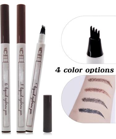 2PCS Eye Brow Pen Natural Makeup Fine Stroke Magic Eyebrow Pencil Waterproof 4 Tip Eyebrow Pencil Natural Fine Lines Eyebrow Pencil for Women and Gril (Gray) - Buy Online on GoSupps.com