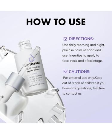 Dermasof Multi Peptide Power Serum for Face with Copper Peptides Anti Aging Firming and Lifting Reduce Fine Lines and Wrinkles Boost Collagen Hydration Barrier Repair For All Skin Types 30mL - Buy Online on GoSupps.com