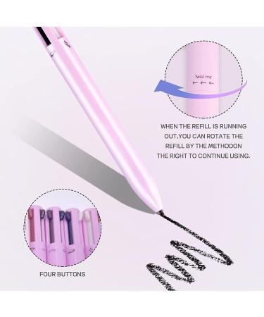 4-in-1 Makeup Pen Eye Liner Brow Liner Lip Liner & Highlighter Pen Waterproof All in One Makeup Pen Eye Long-Lasting Eye Liner Brow Liner Lip Liner & Highlighter Pen (#Pink) - Buy Online on GoSupps.com
