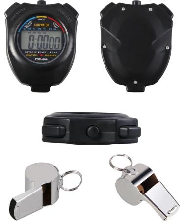 Vicloon Digital Sports Stopwatch Timer Large LCD Stainless Steel Ideal for Football Basketball Running Swimming & Fitness (Black) - Buy Online on GoSupps.com